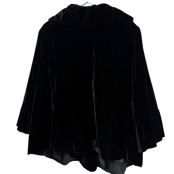 Lane Bryant Velvet Swing Jacket Plus Size 26 Black Evening Blazer 3/4 Sleeve - Picture 3 of 10